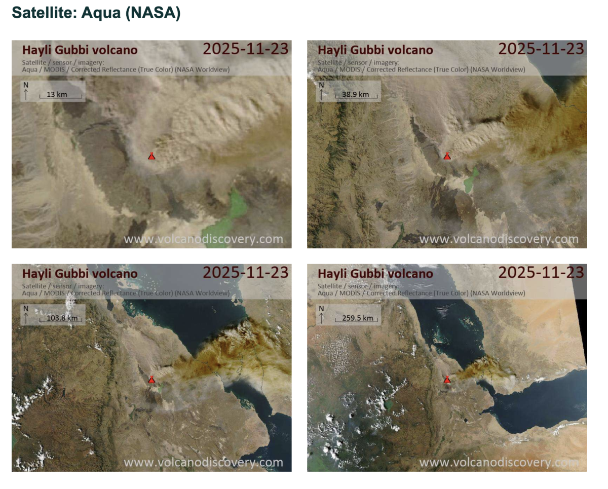 صور ناسا تدحض تصريحات مسئول يمني ينفي حدوث  بركان  في إثيوبيا